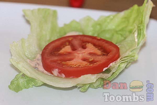 Making lettuce wrap burger
