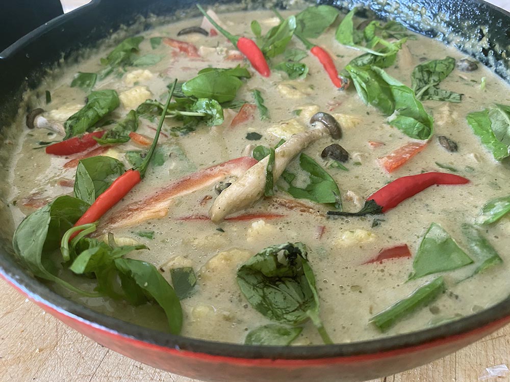 Finished Thai green curry