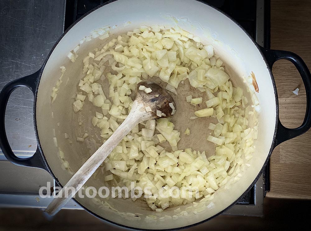 Frying the onions