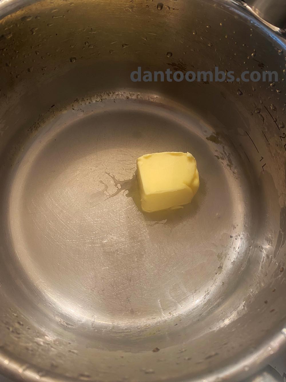 Melting butter in pan