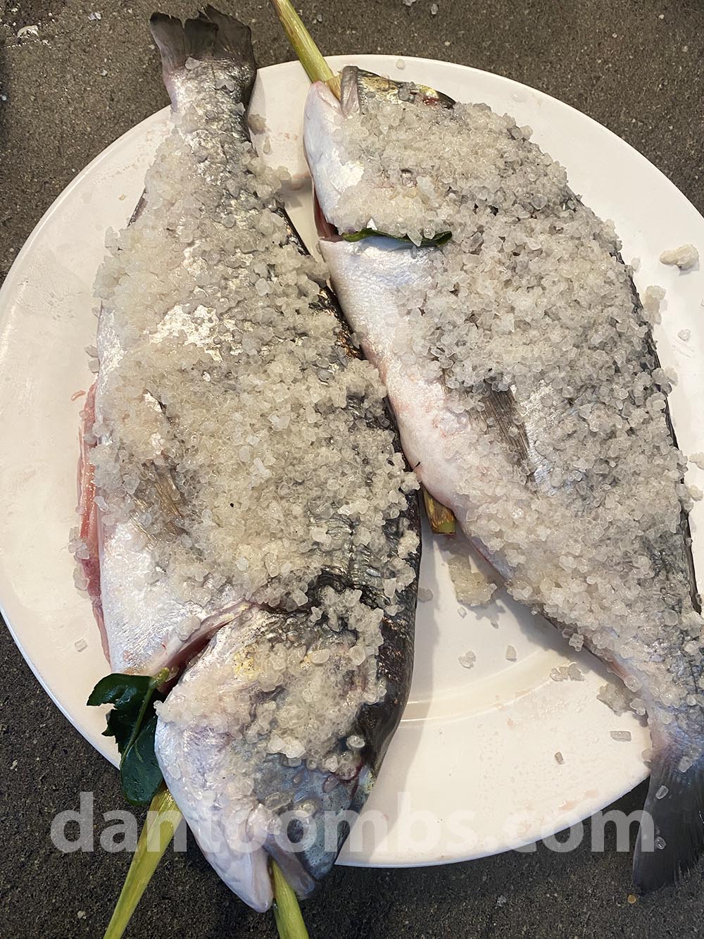 fish covered with salt mixture