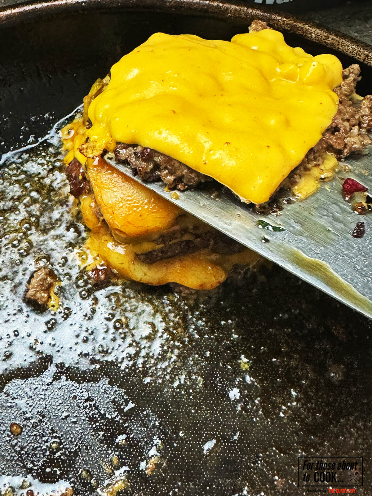 stacking the patties