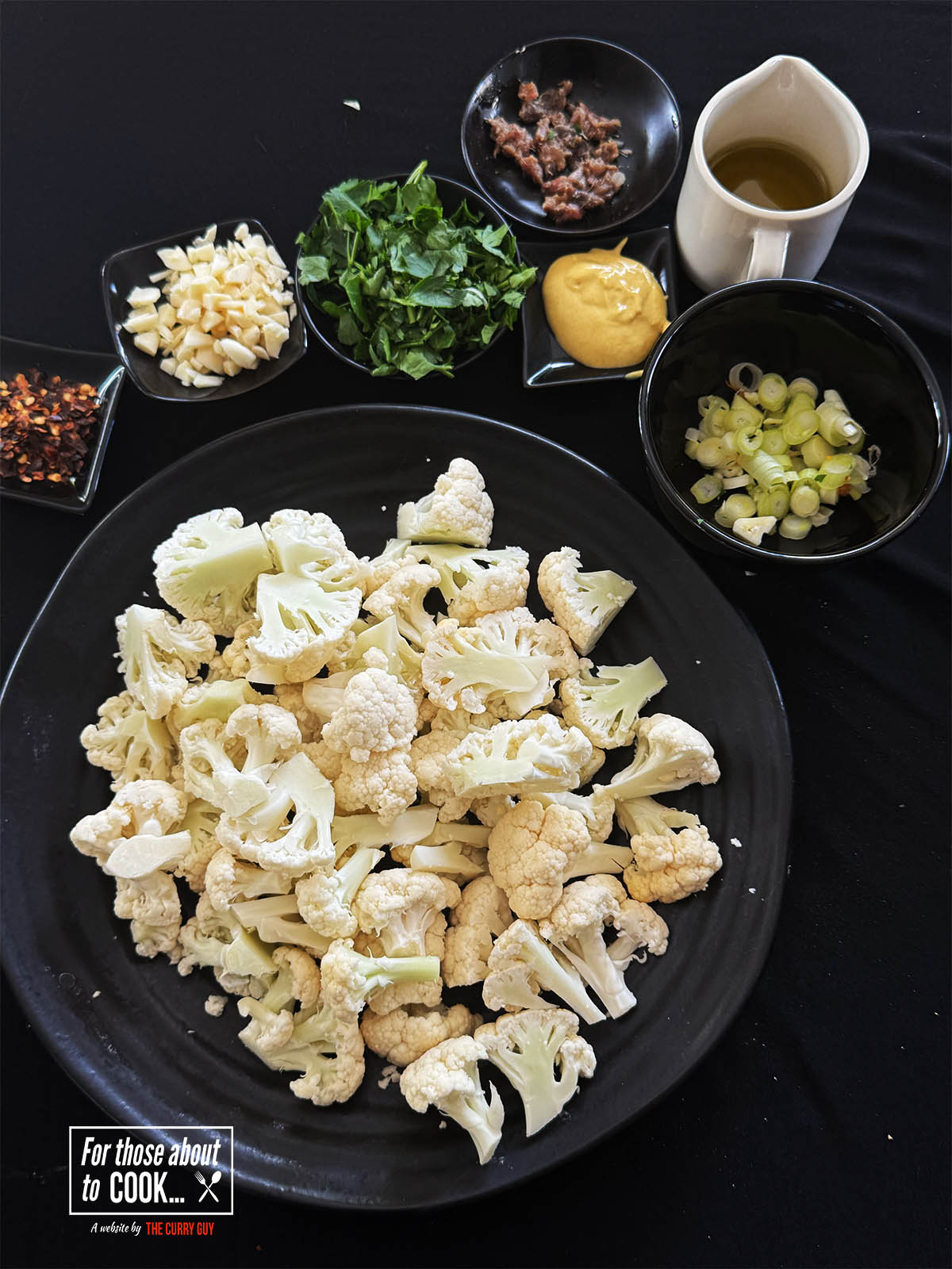 The ingredients for the recipe laid out in a frying pan.