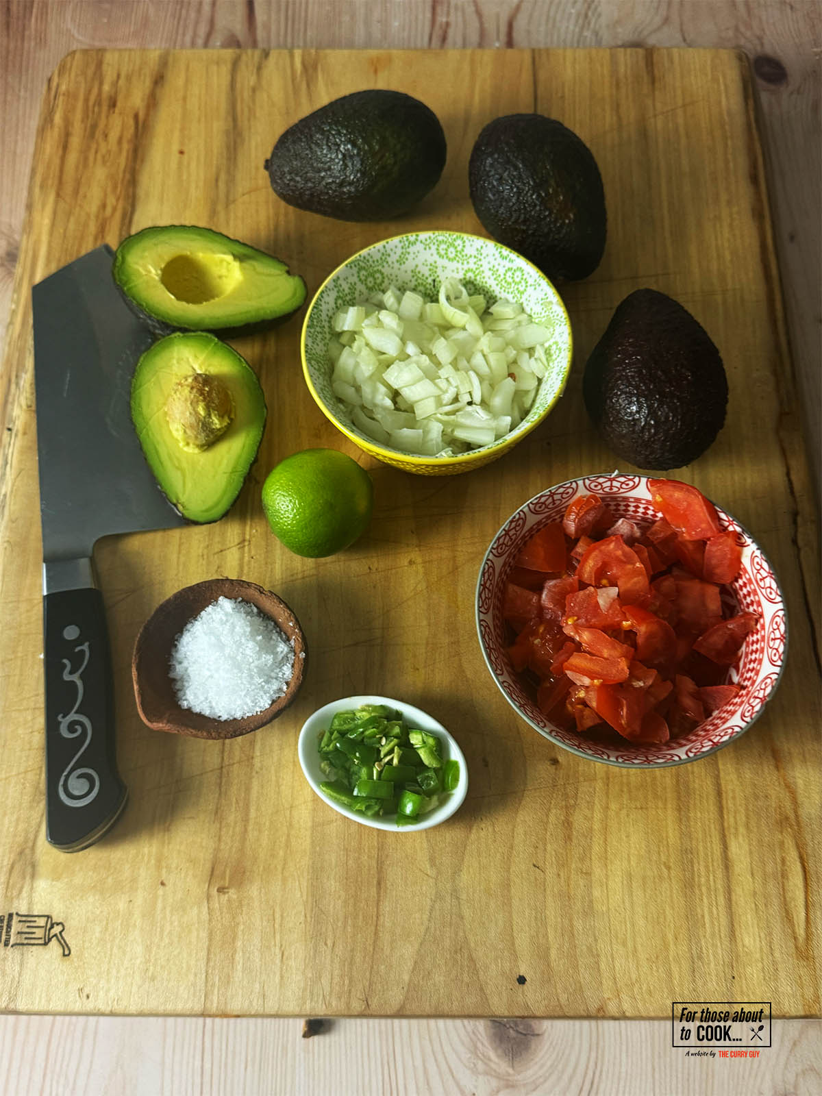 Ingredients for the recipe laid out on a counter top