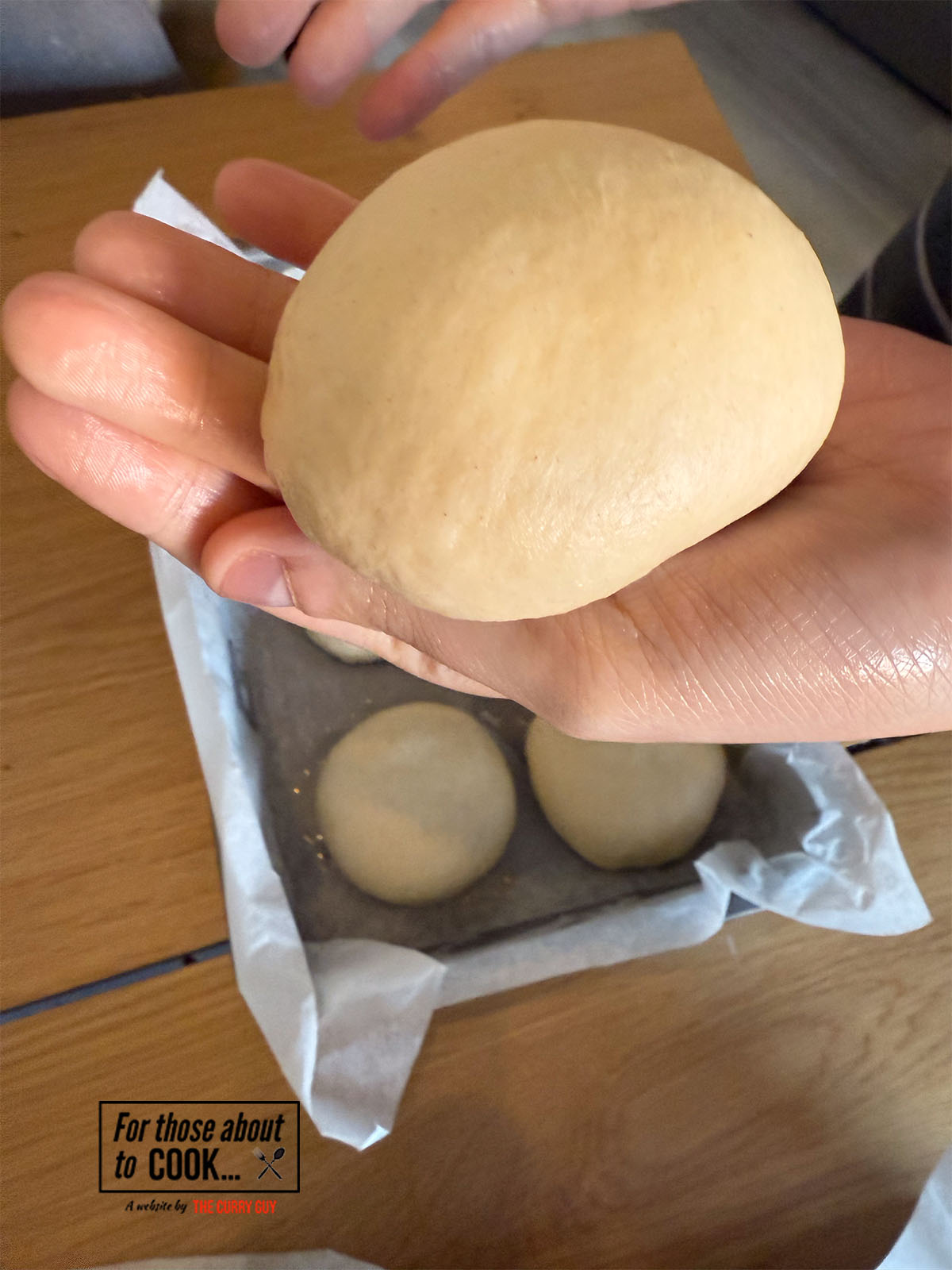 shaping the burger buns