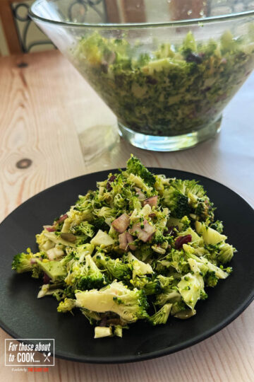 Broccoli Salad on a serving plate.