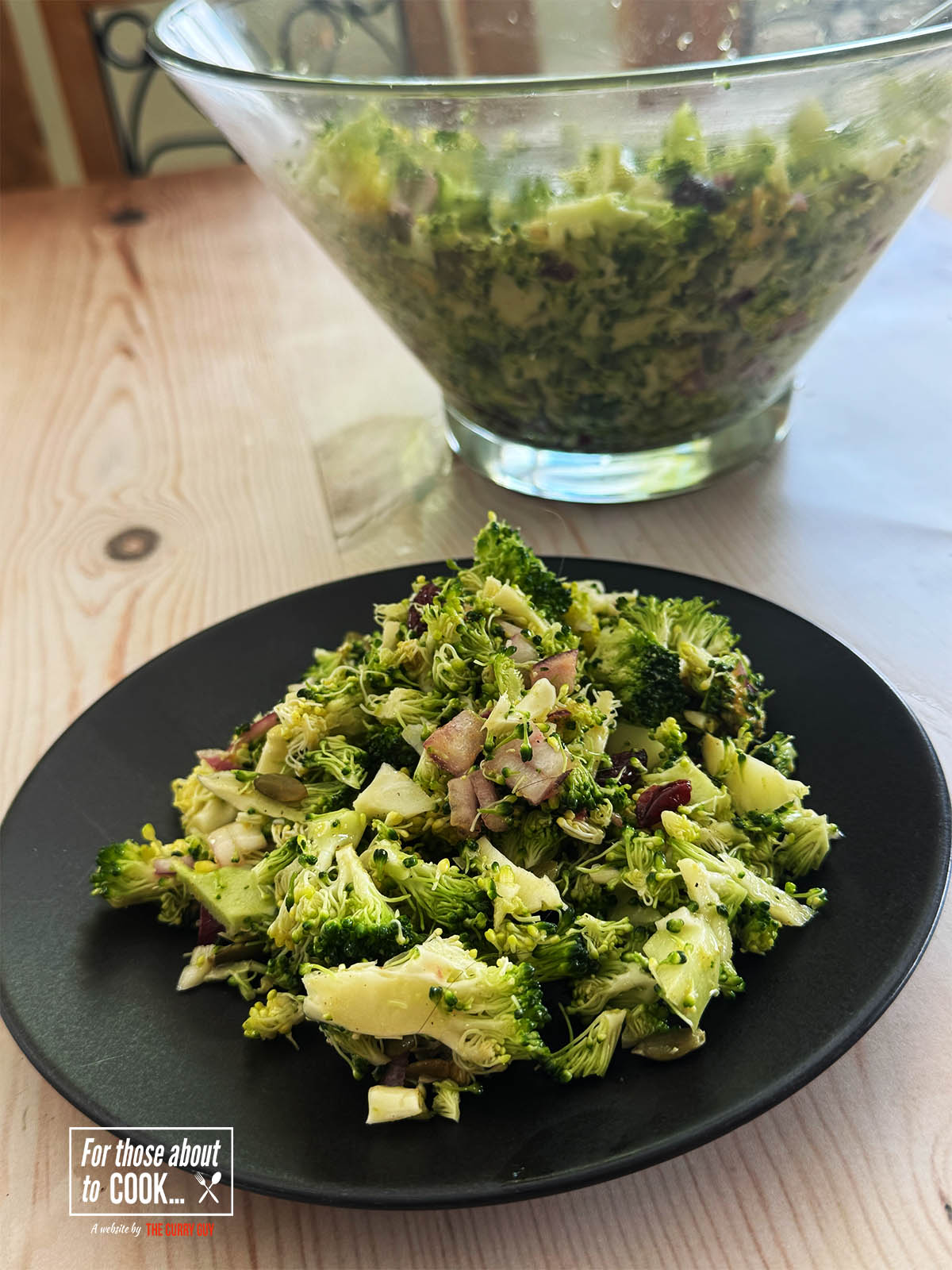 Broccoli Salad on a serving plate.