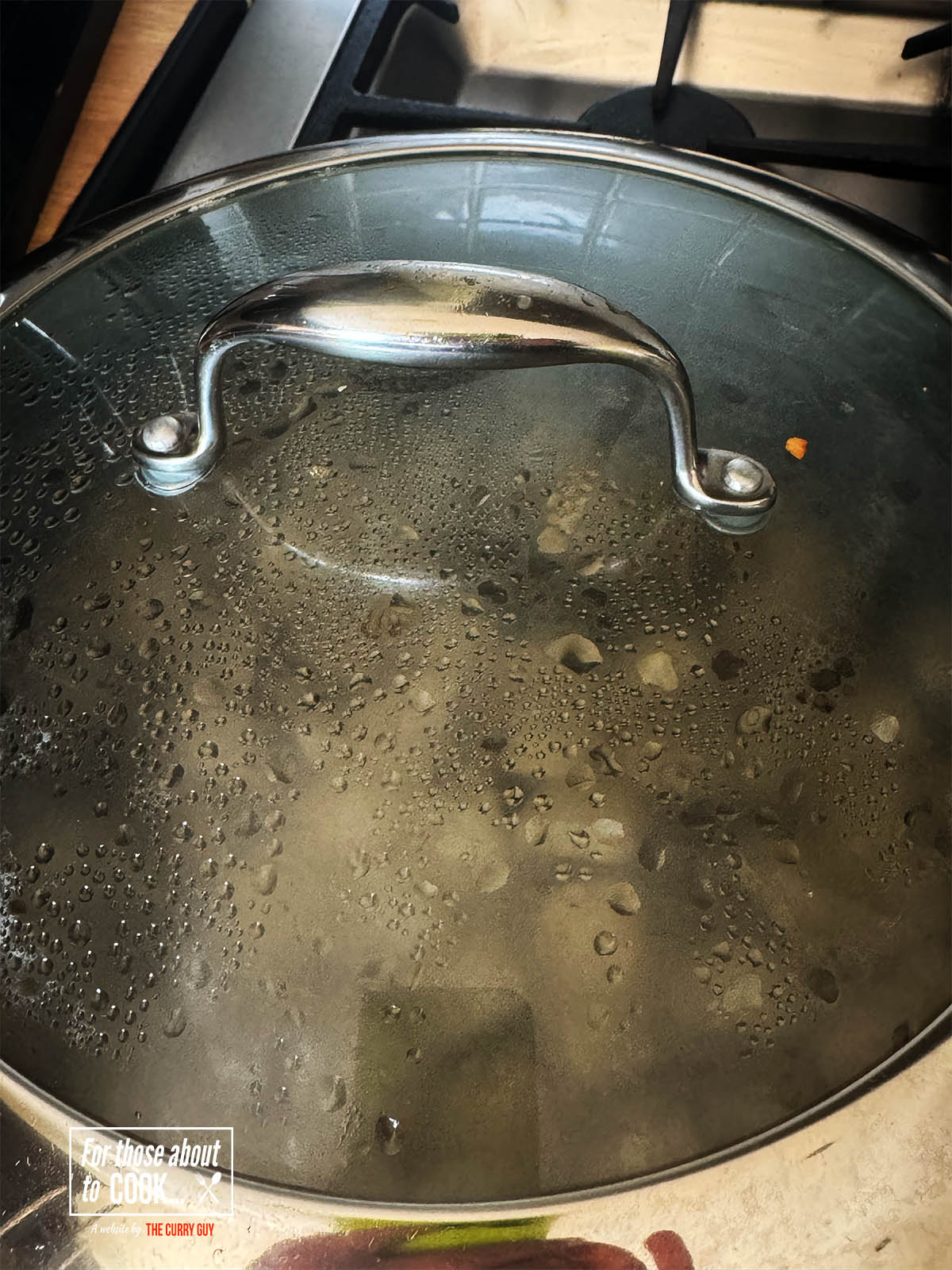 Covering the pot of clams with a lid to steam for 3 to 4 minutes