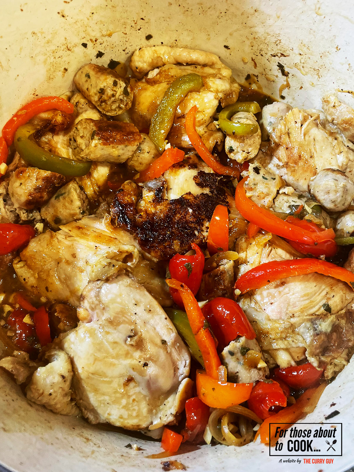 returning italian chicken to the pan
