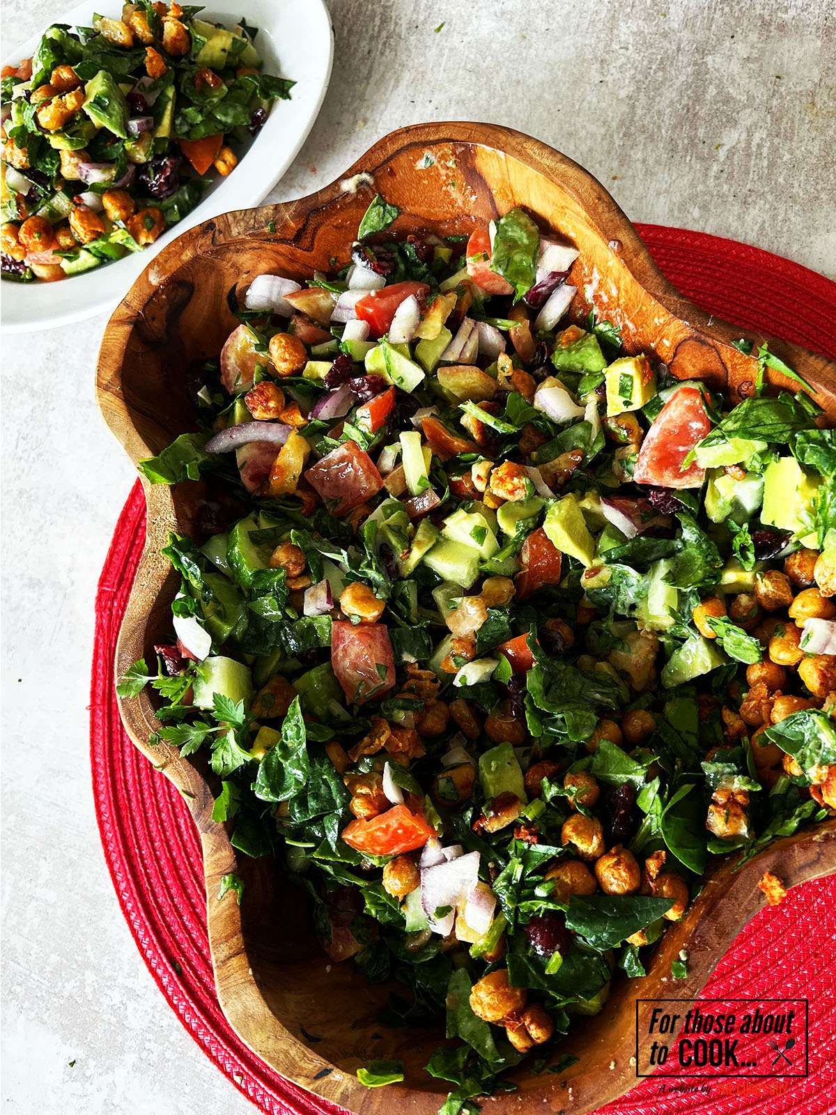 Finished roasted chickpea salad