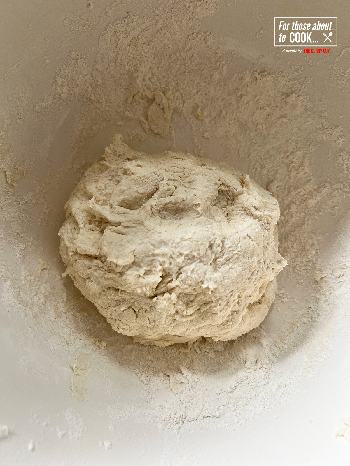 forming a dough ball for the 3 ingredient naan bread
