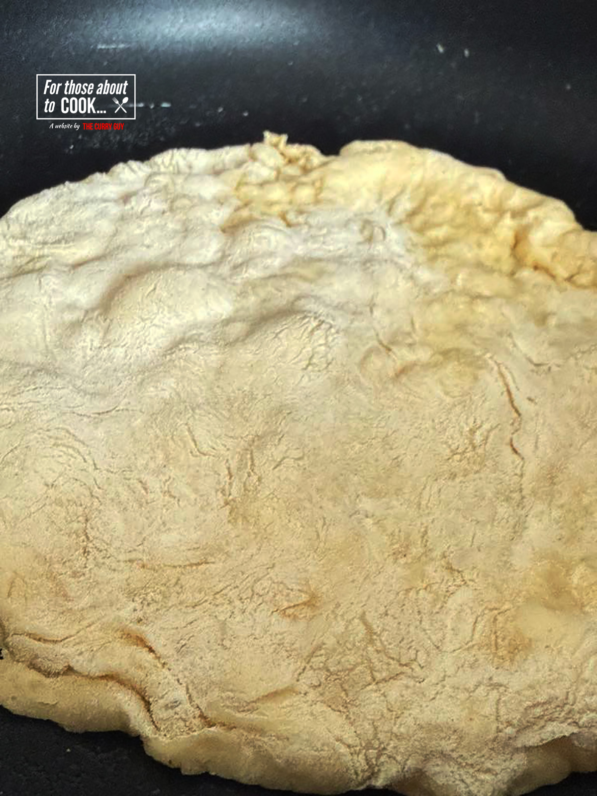 pan frying the 3 ingredient naan bread