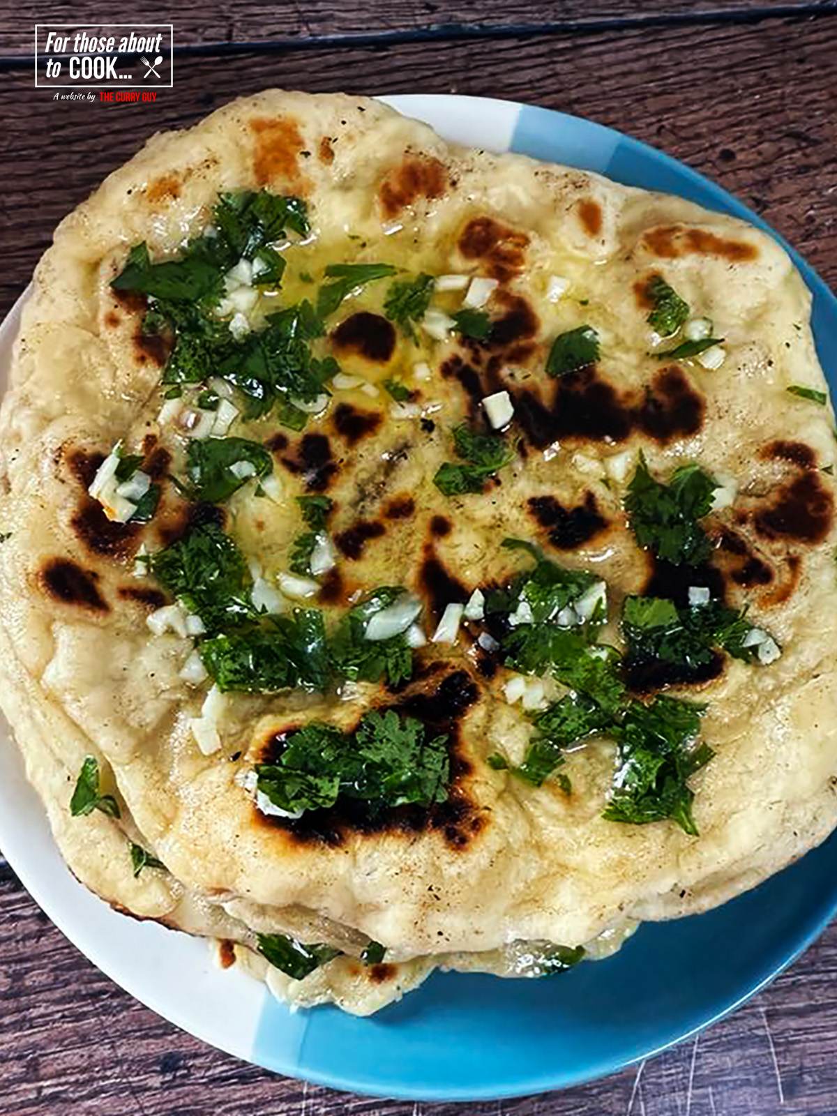 3 ingredient flatbreads Topped with garlic and coriander