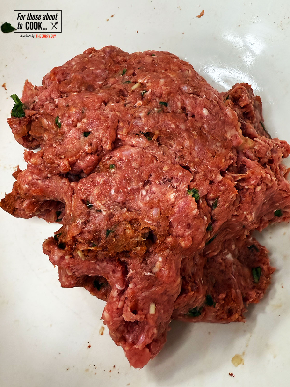 Meat mixture mixed together ready to make Arayes