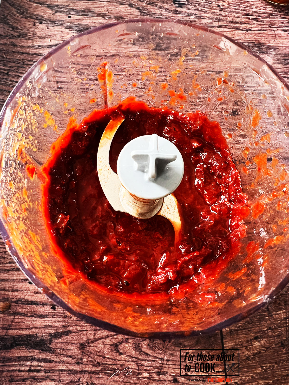Soaked chillies blended into a paste