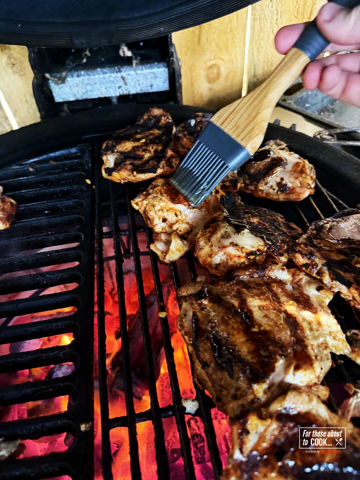 Brushing with marinade
