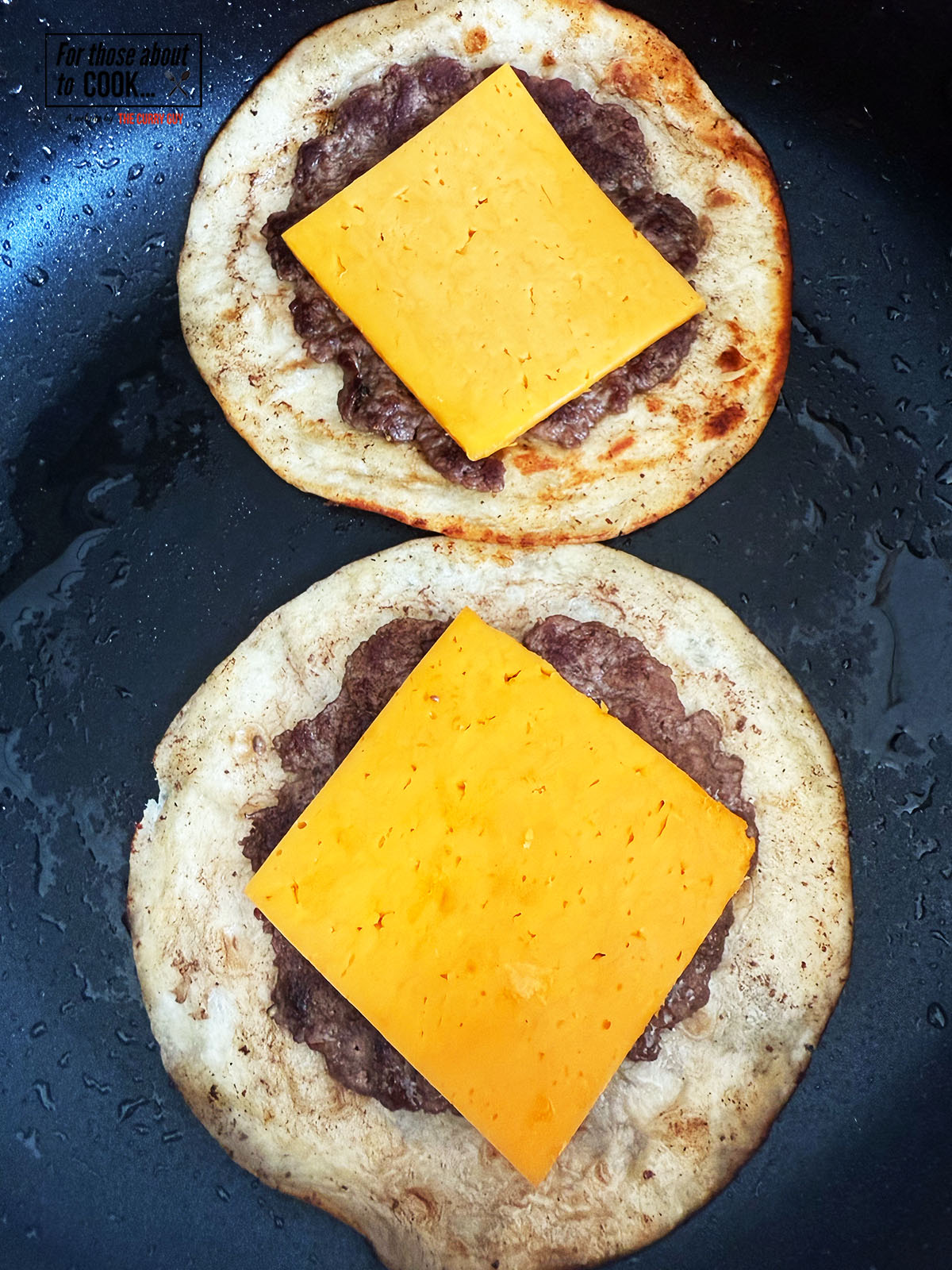 Cheese added to patties