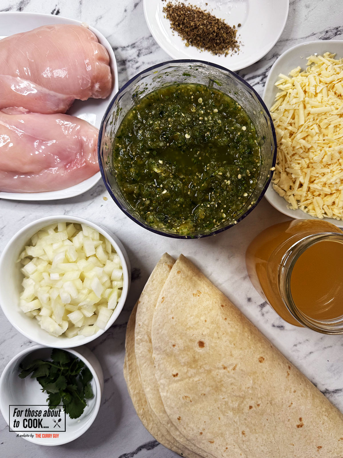 Ingredients for Enchiladas verdes
