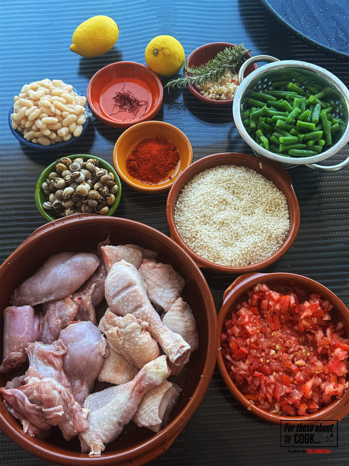 Ingredients for the recipe on a counter top.