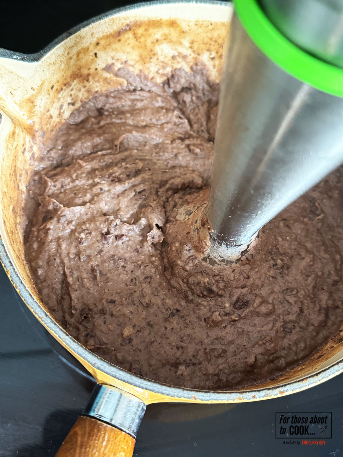 blending the black beans