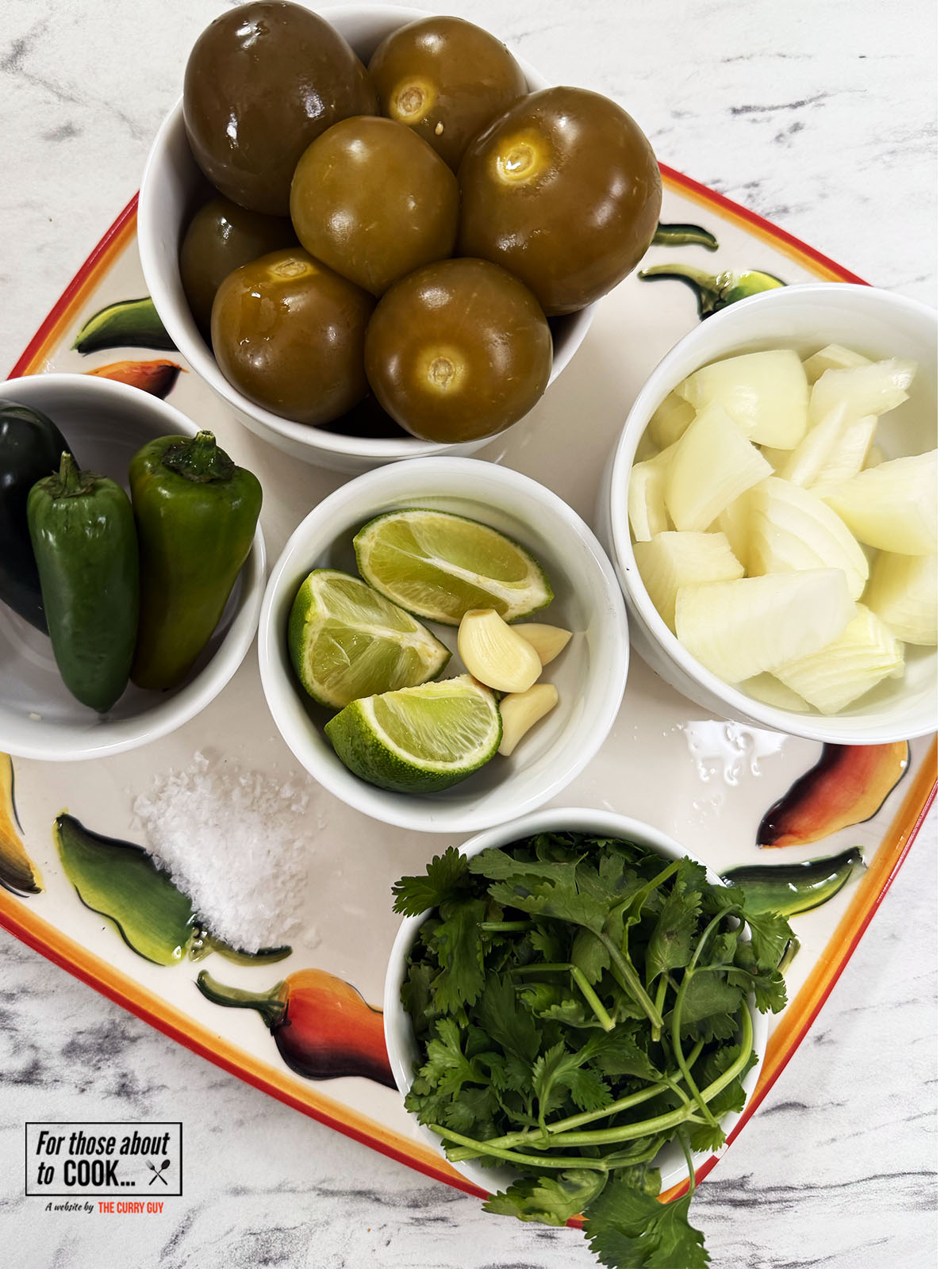 Ingredients for salsa verde