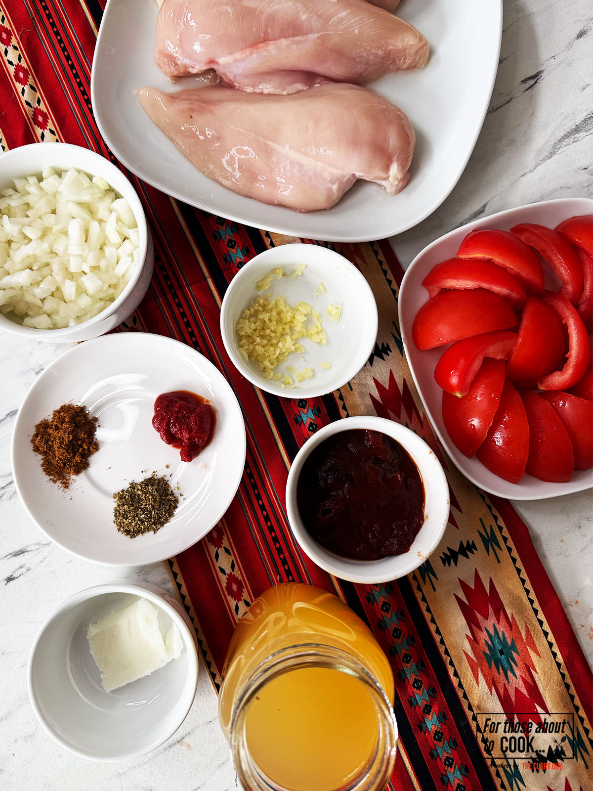 Ingredients for tinga