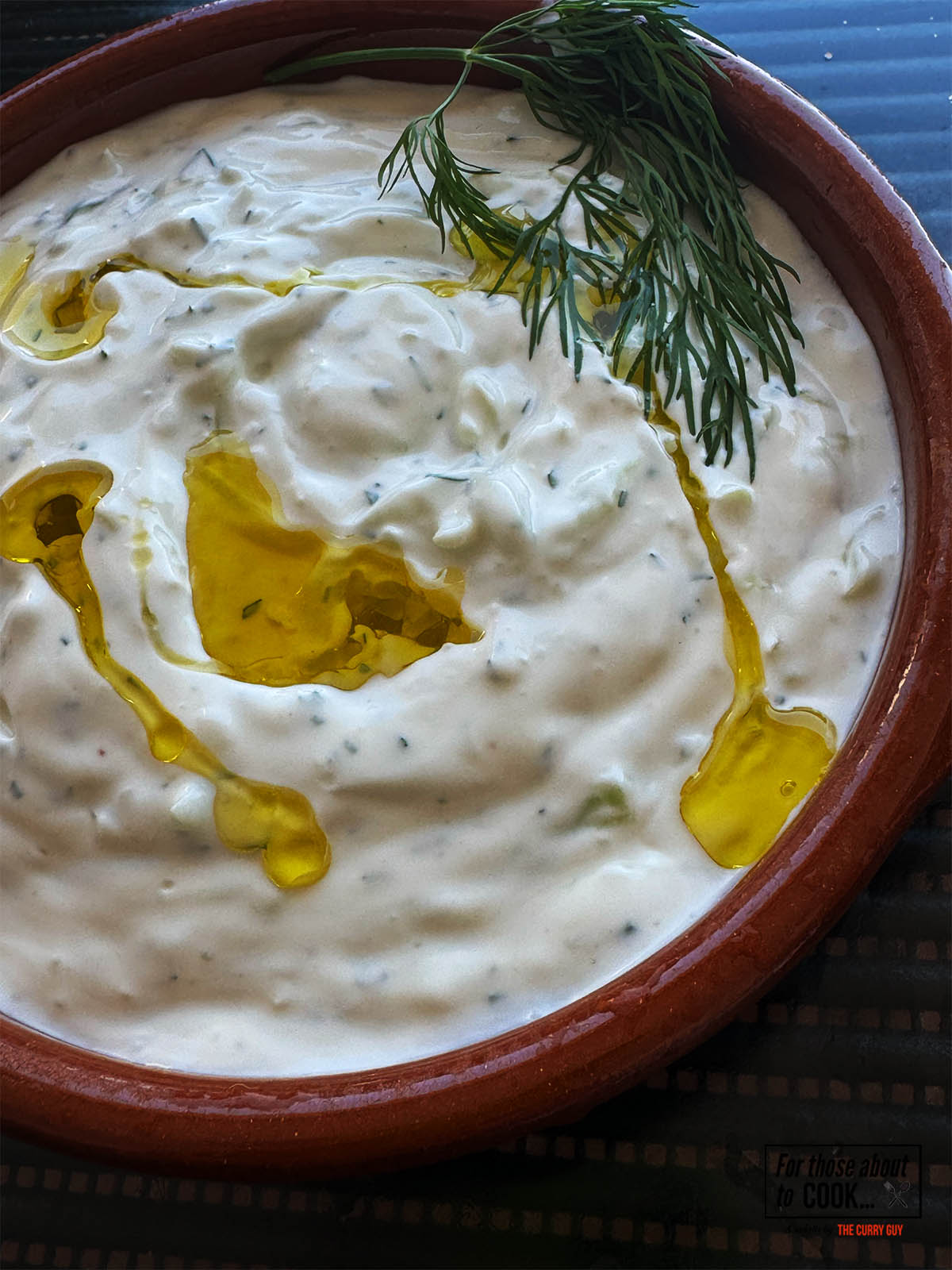 Tzatziki in a serving bowl