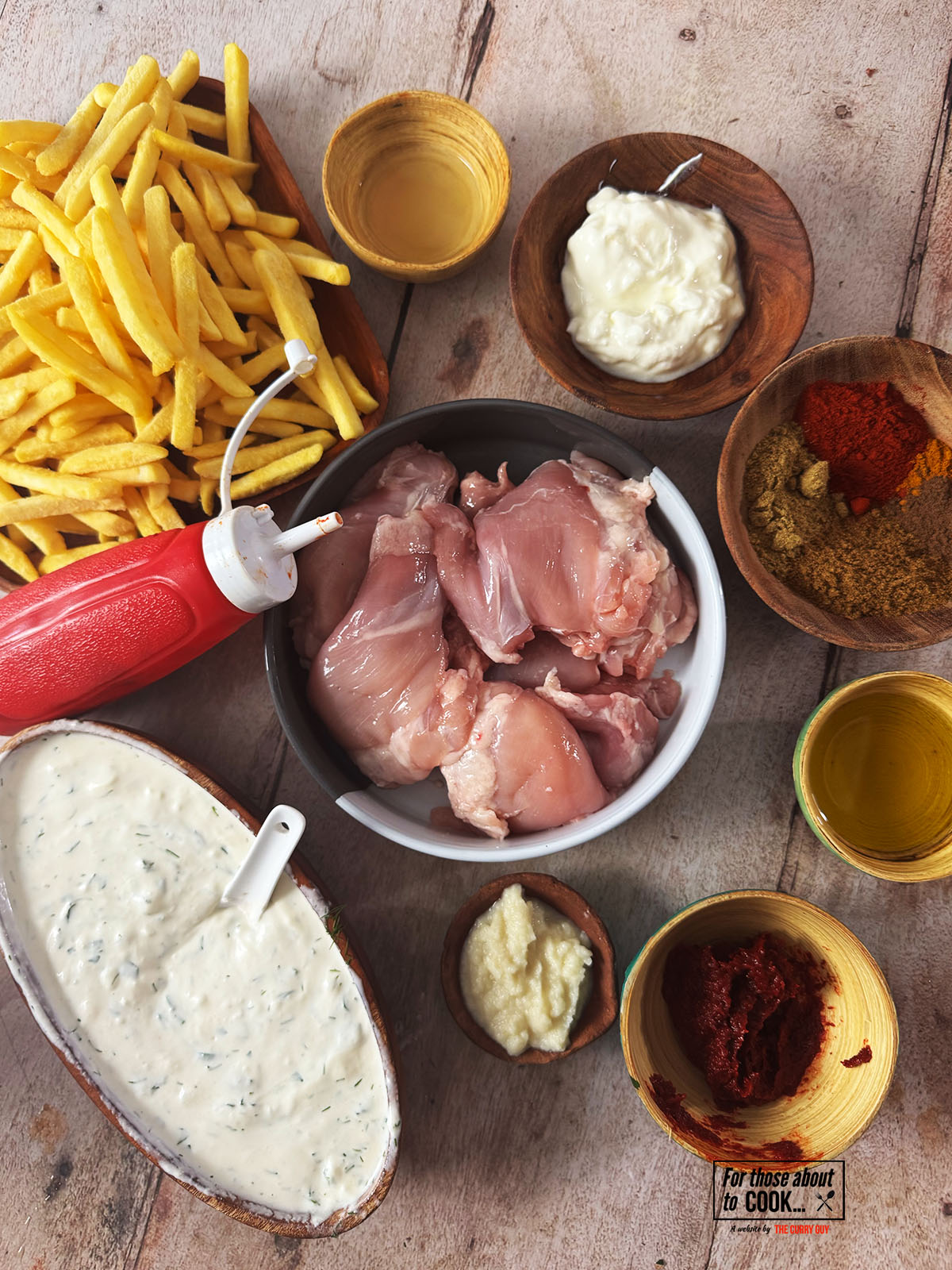 ingredients for chicken loaded fries