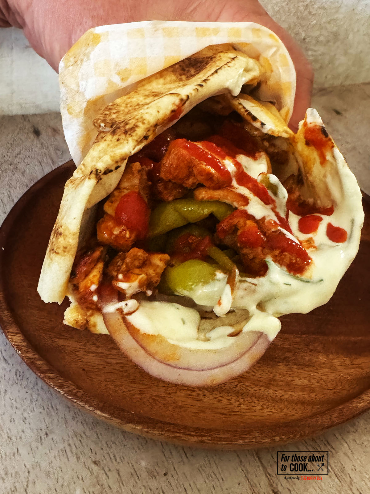 wrapping up the shawarma