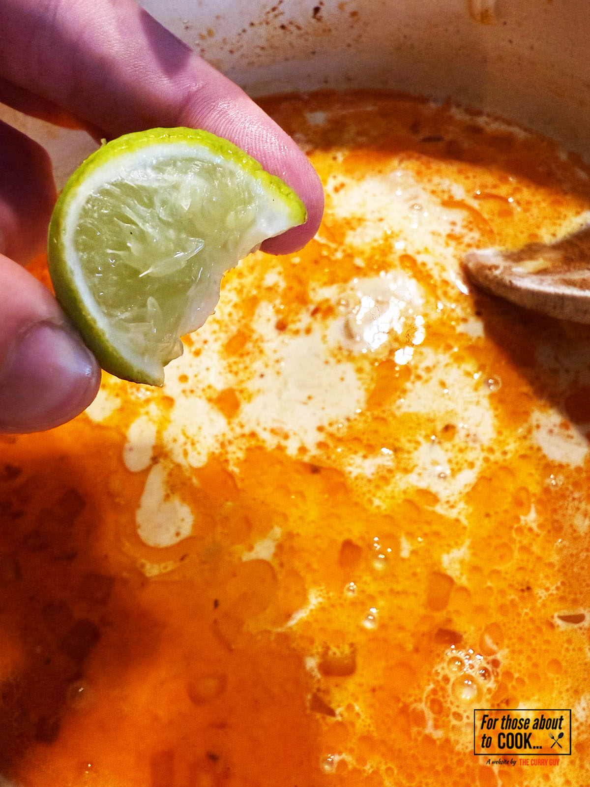 Liquid ingredients added to the pan