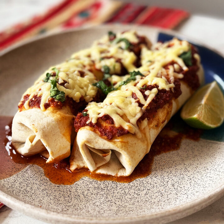 shredded chipotle chicken enchiladas