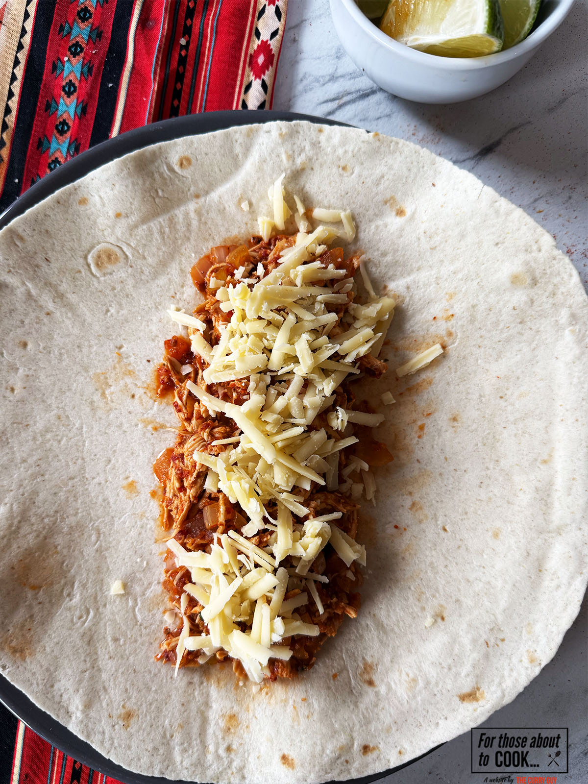 loading the tortillas