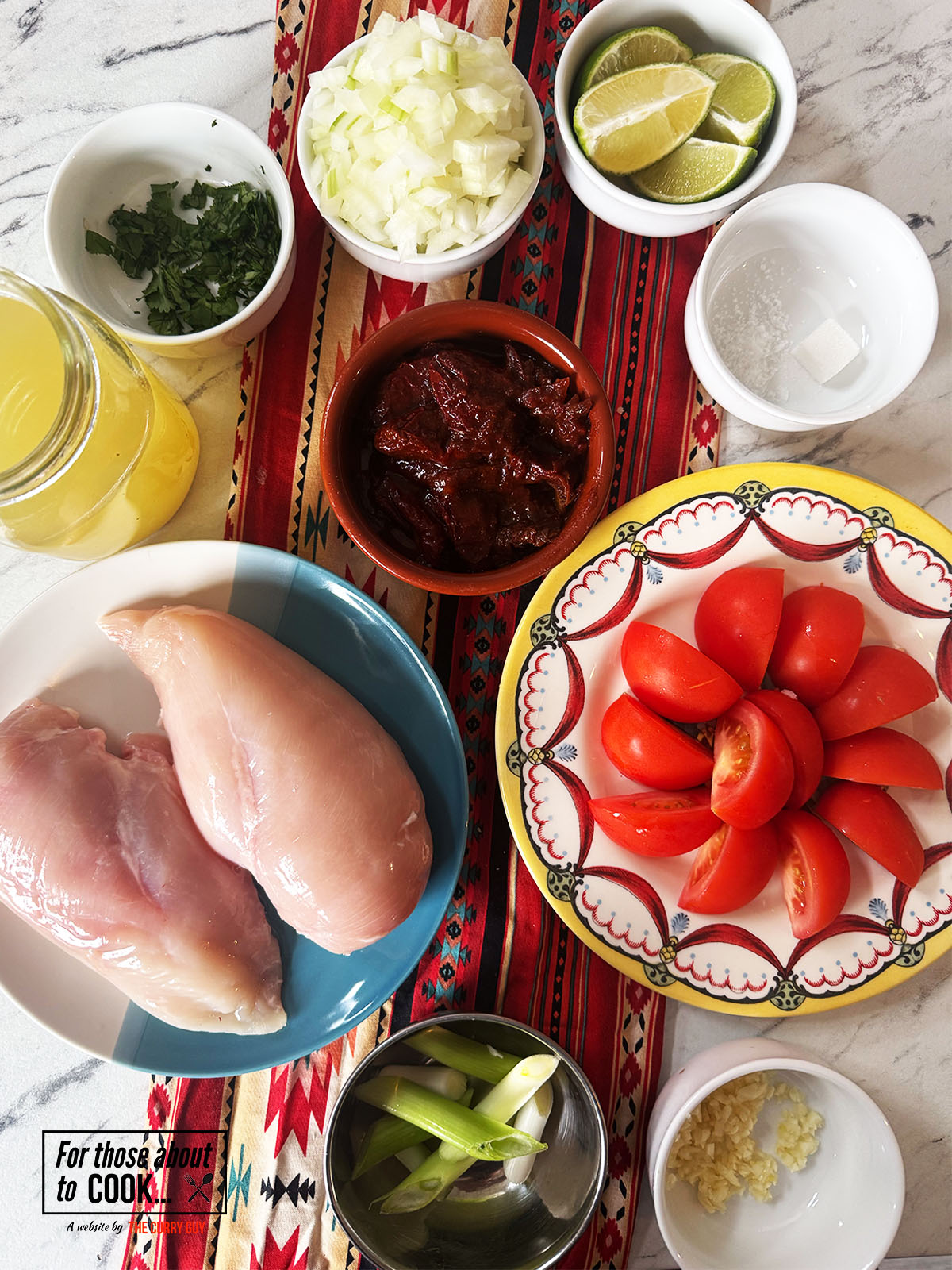 Ingredients for the chipotle chicken recipe 