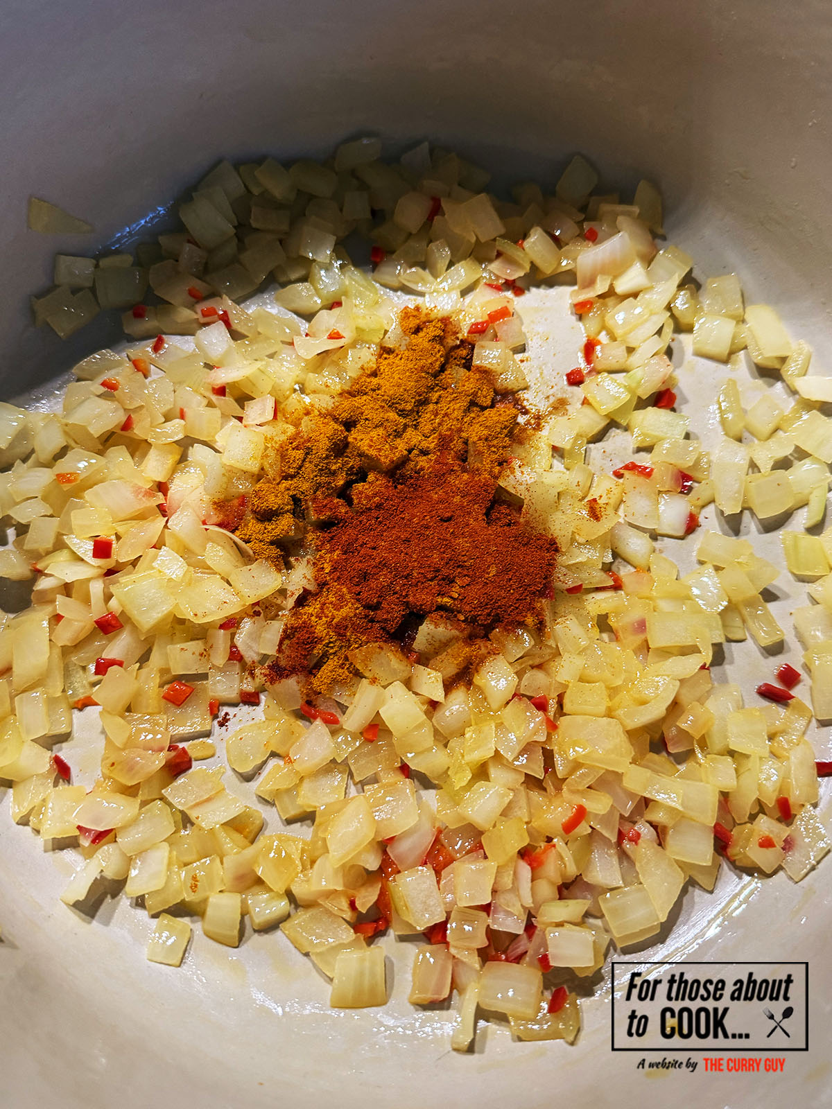 Spices added and toasted