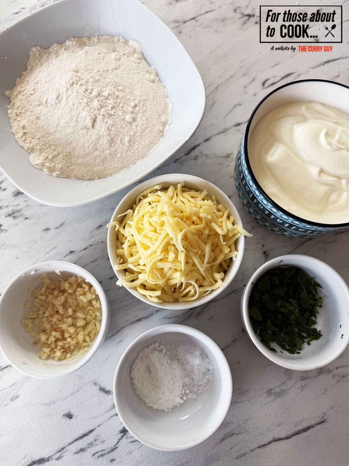 Ingredients for cheese naan