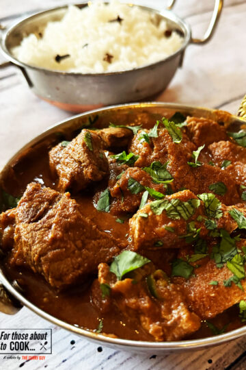 30 minute beef madras served with rice