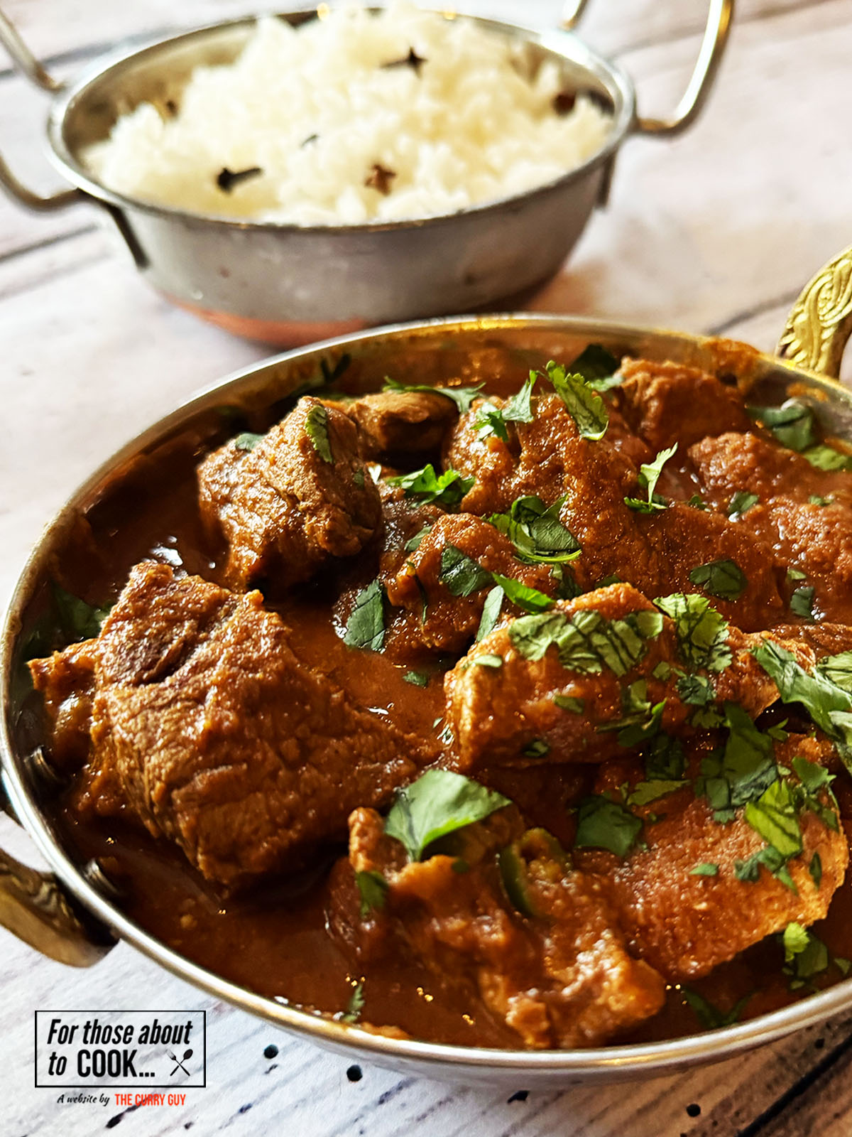 30 minute beef madras served with rice