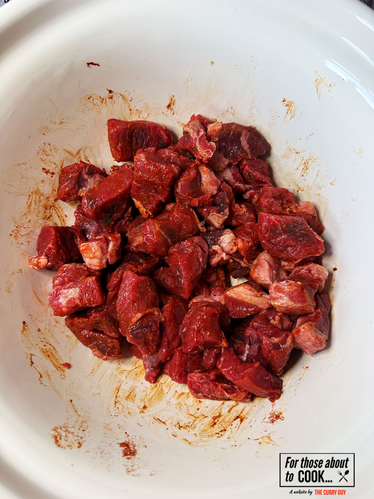 Beef tenderising with lime juice and Kashmiri chili