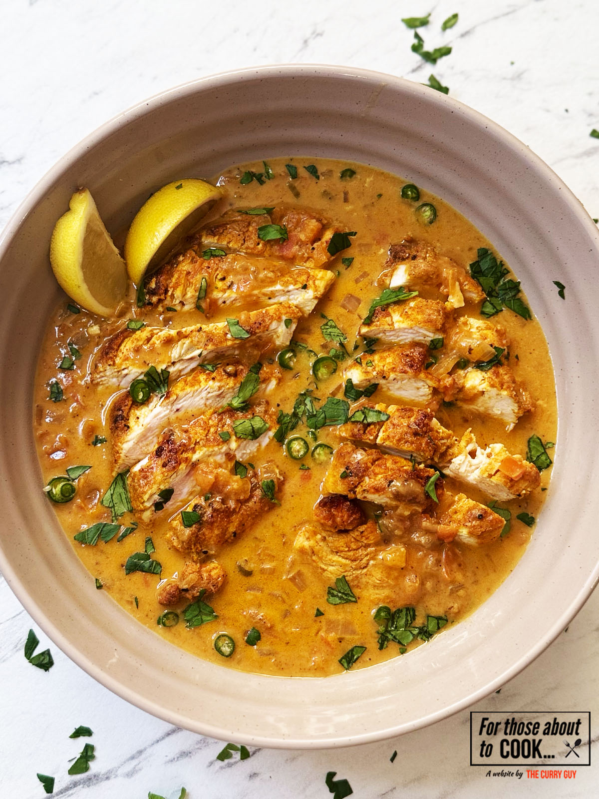 coconut chicken served up in a bowl