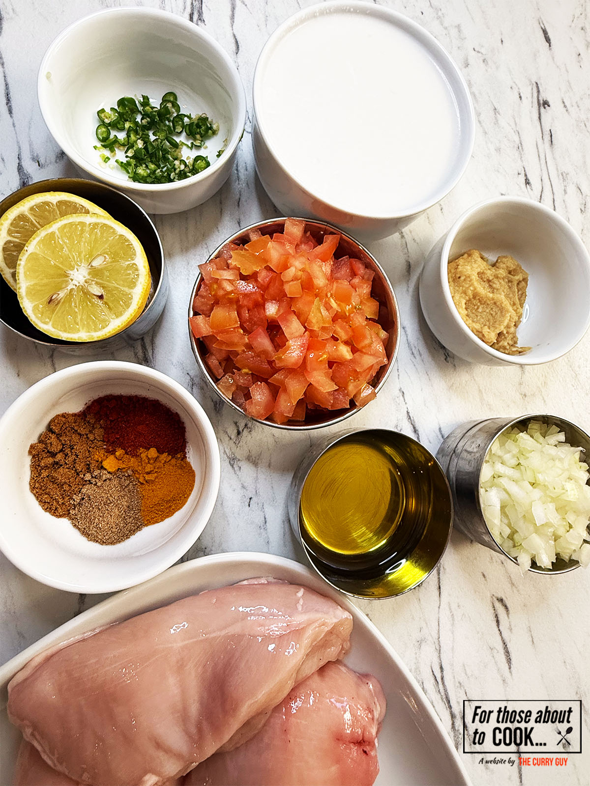ingredients for spicy Brazilian Coconut Chicken