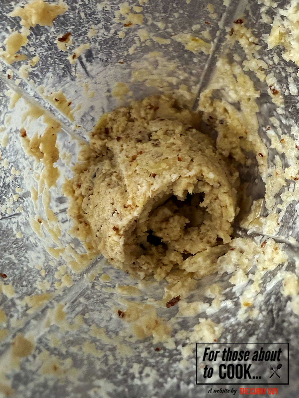 Peshwari filling blended in the food processor