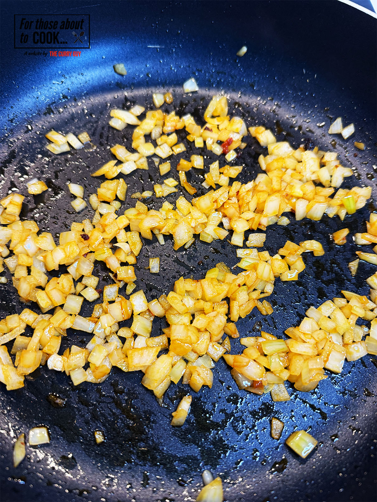 frying the onions and garlic