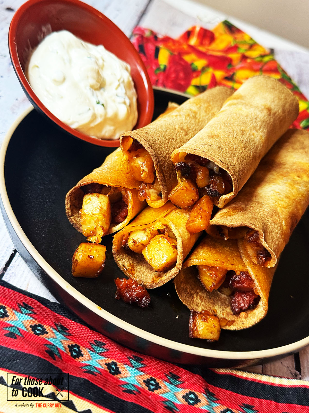 delicious potato chorizo taquitos