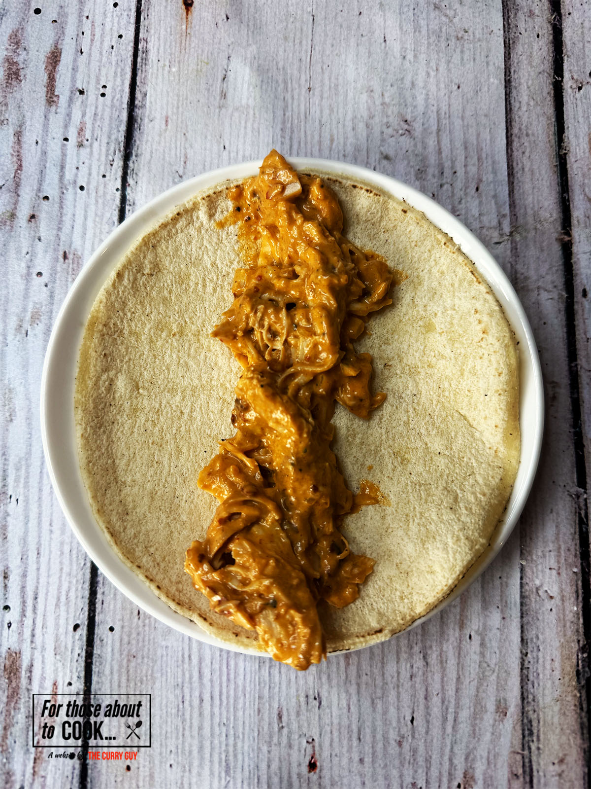 Filling added to the corn tortilla