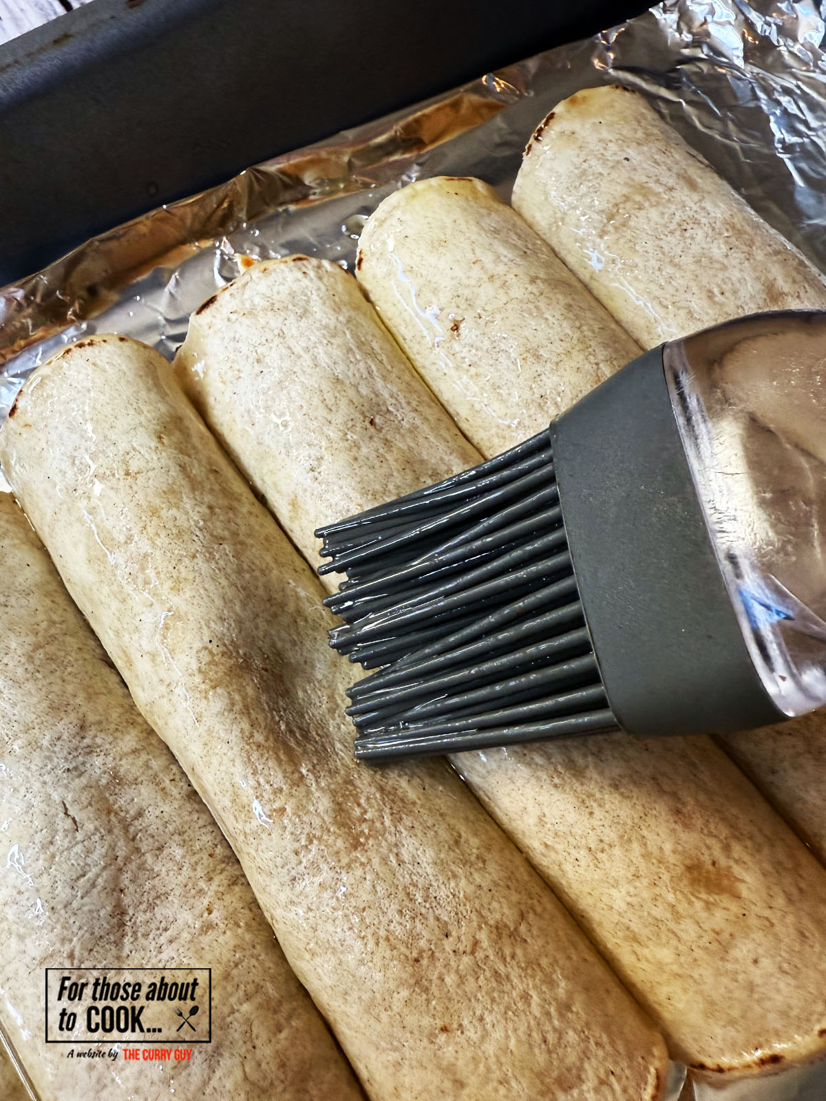 Tortillas rolled and brushed with oil