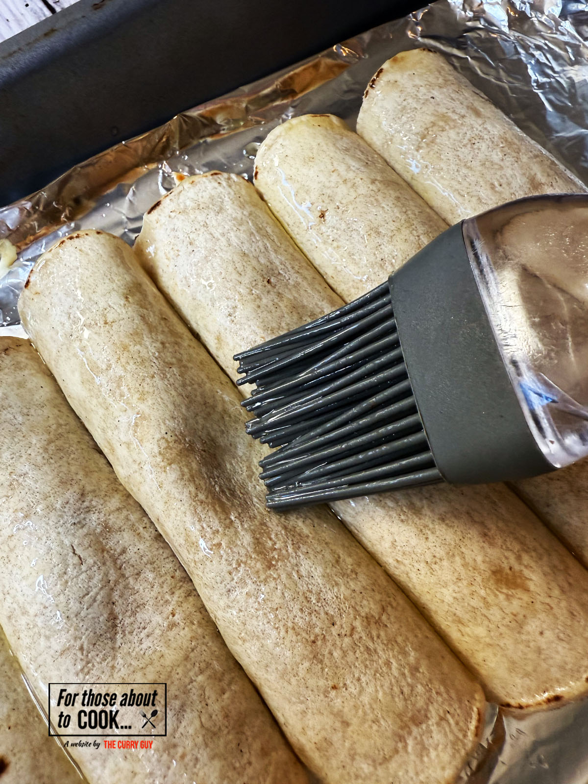 Taquitos rolled and brushed with oil