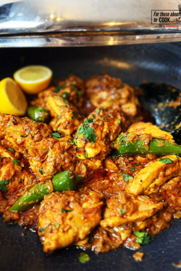 Chicken Achaar finished in the pan