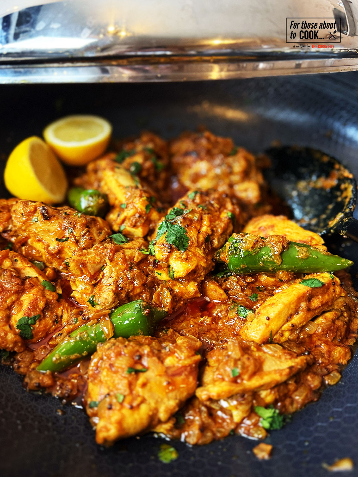 Chicken Achaar finished in the pan