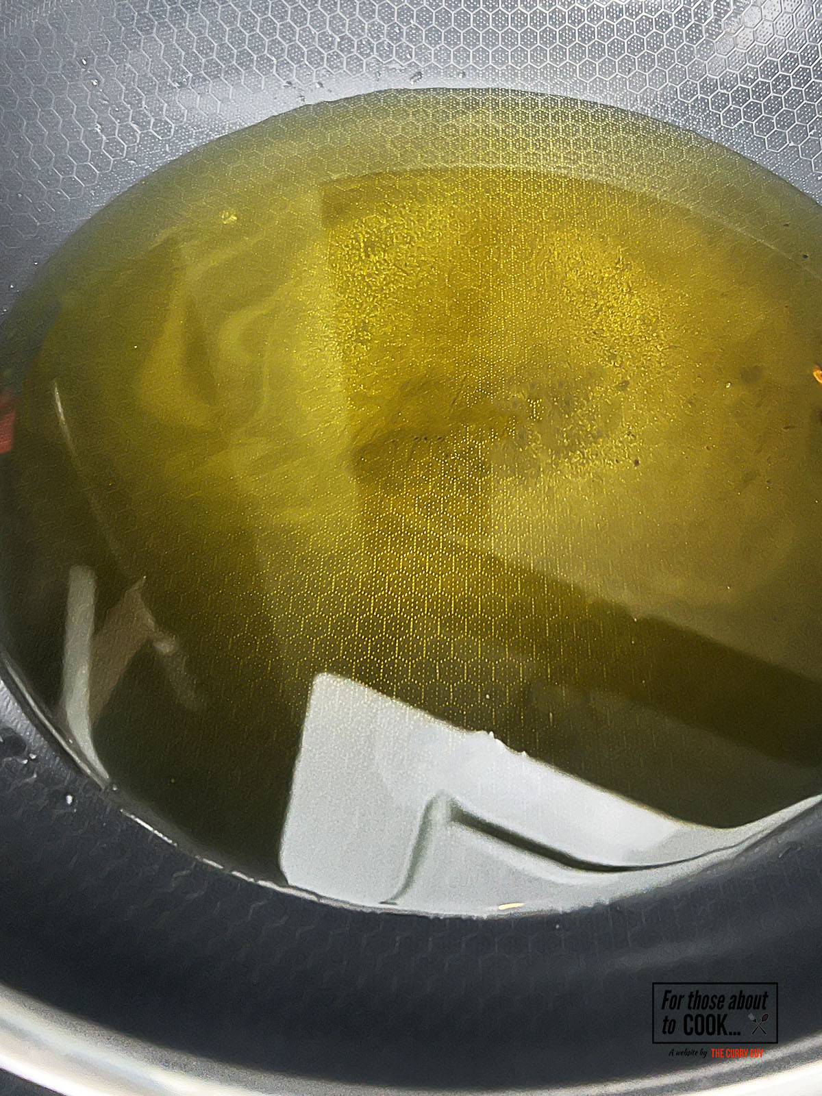 Oil heating in a pan 