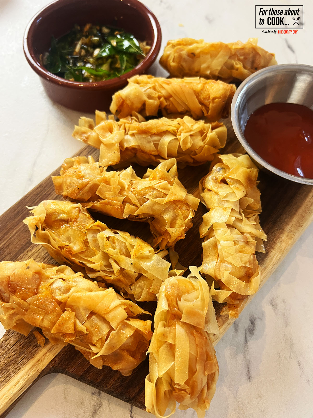 Crispy threaded chicken set to one side 